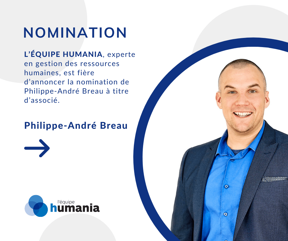 Nomination de Philippe-André Breau